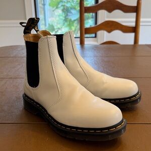 Doc Martens White Leather Chelsea Boots